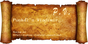 Puskás Vladimir névjegykártya